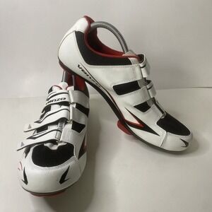 Venzo MX Indoor Cycling Shoes Mens US Size 12 EU 47 White/Black/Red CYCLING